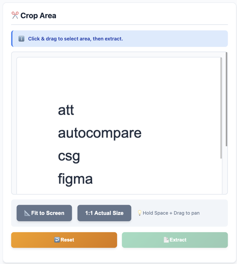 Crop area showing a drawn selection and preview